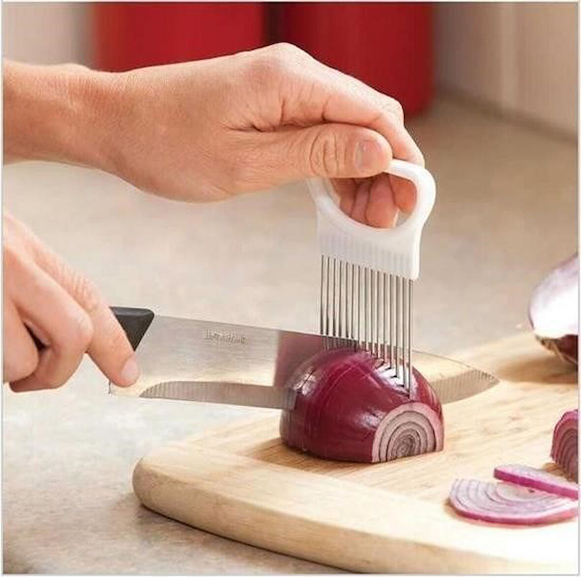 By Nevser® Pratik Kolay Eşit Şekilde Sebze Kesme Dilimleme Aleti Aparatı