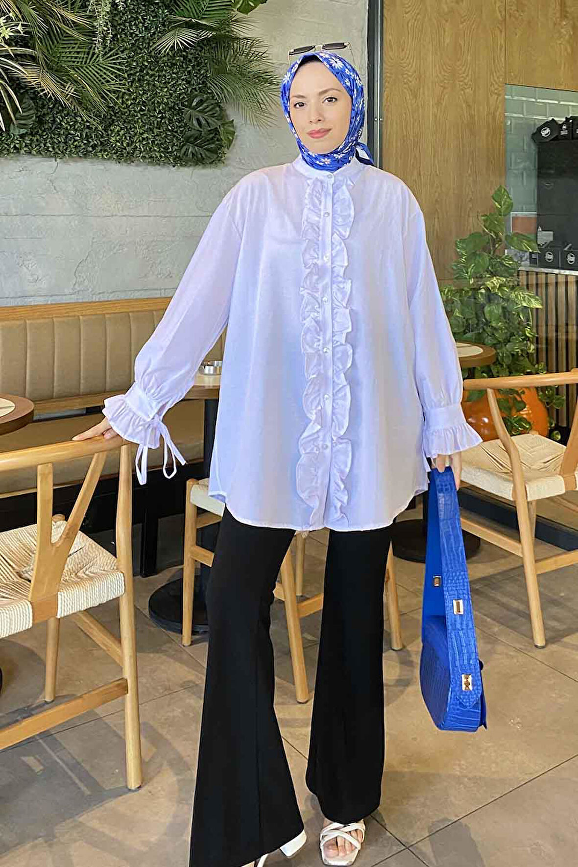 Flores Fırfırlı Tunik Beyaz