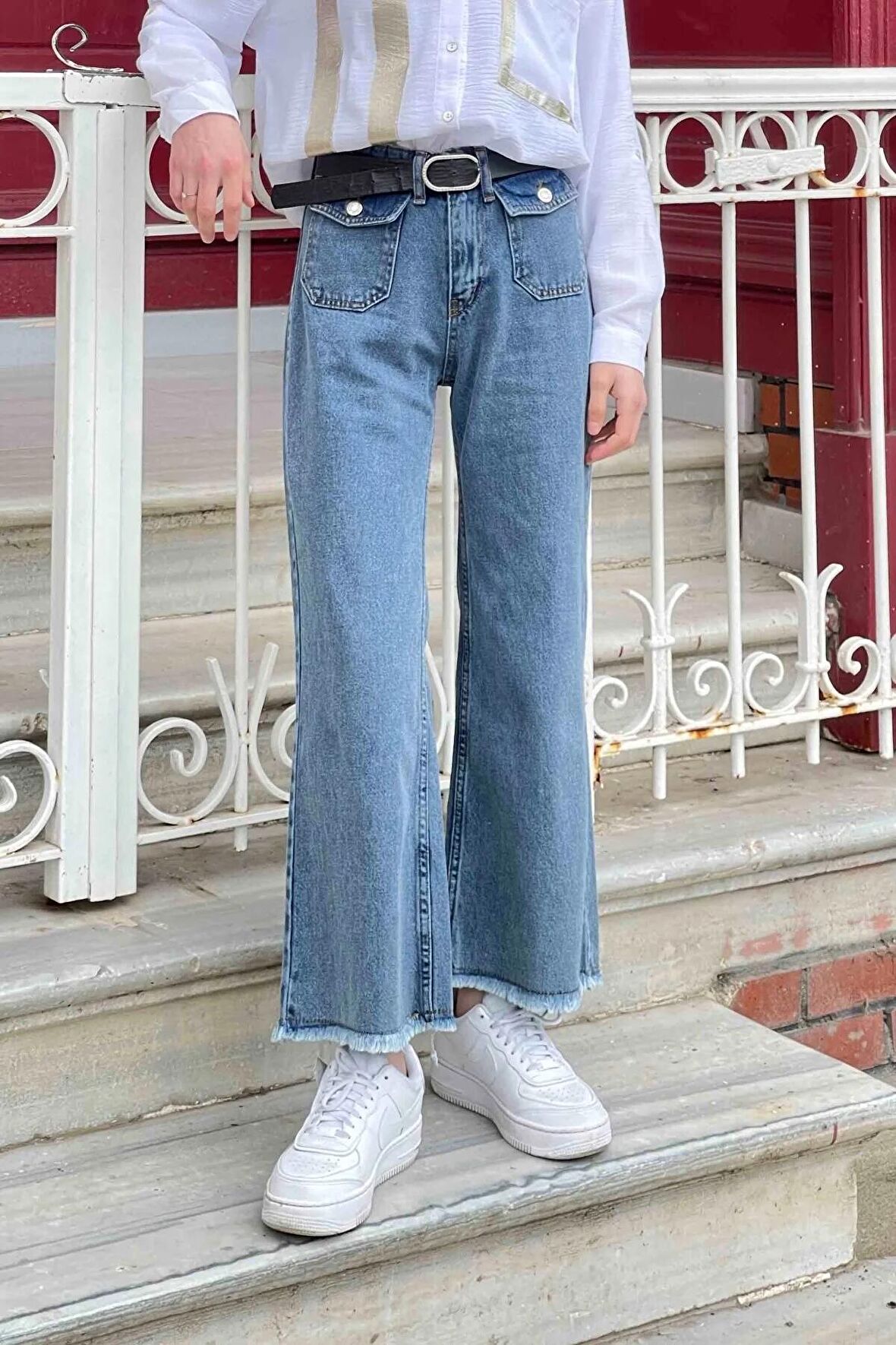 Ön Kapak Cepli Mom Jean Kar Yıkama