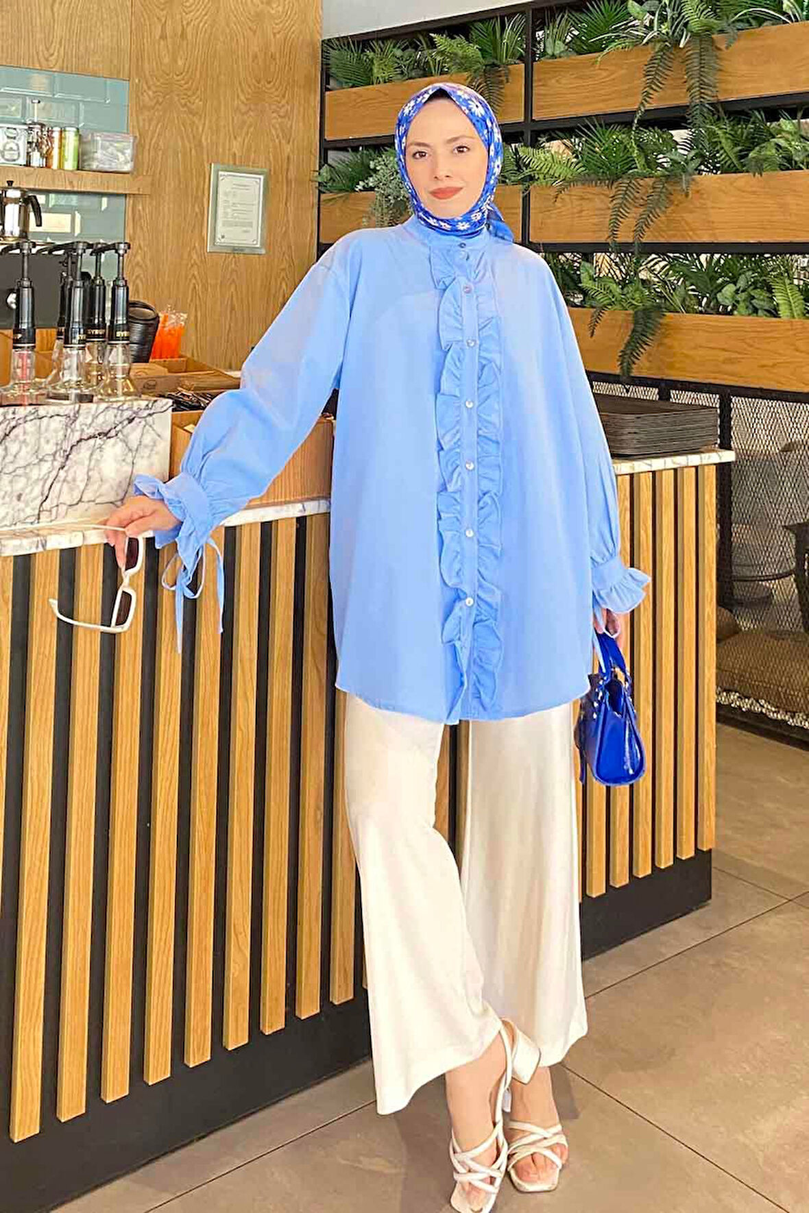 Flores Fırfırlı Tunik Bebe Mavisi