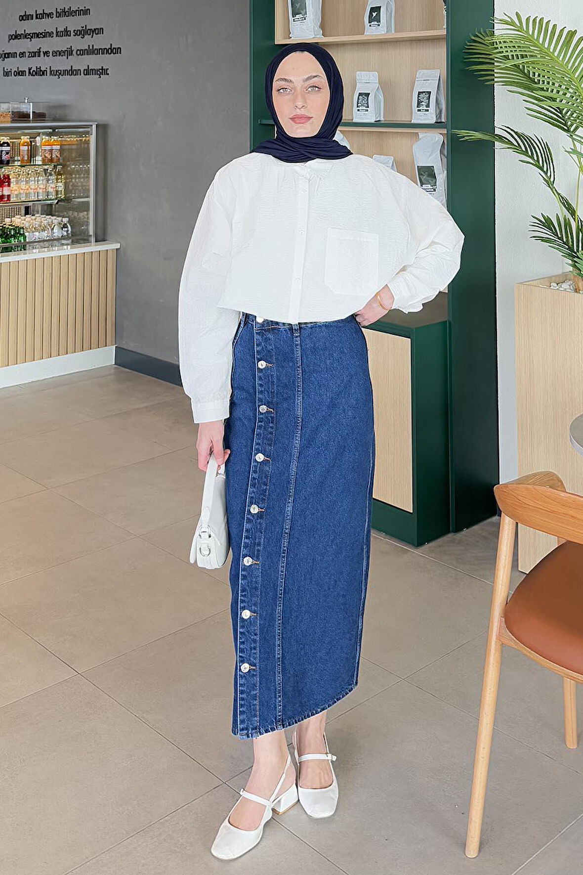 Lena Oversize Gömlek Beyaz