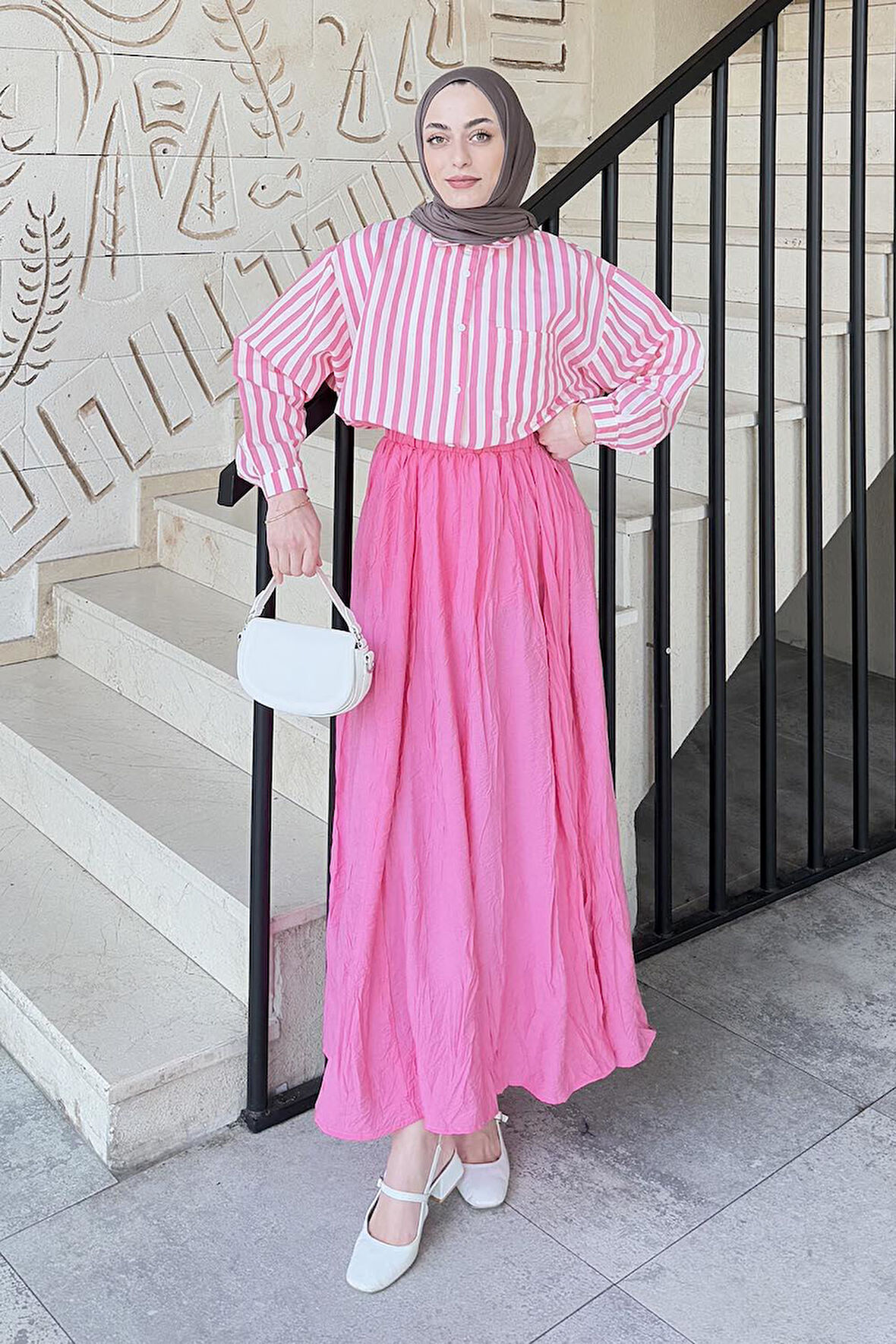 Lena Oversize Gömlek Pembe
