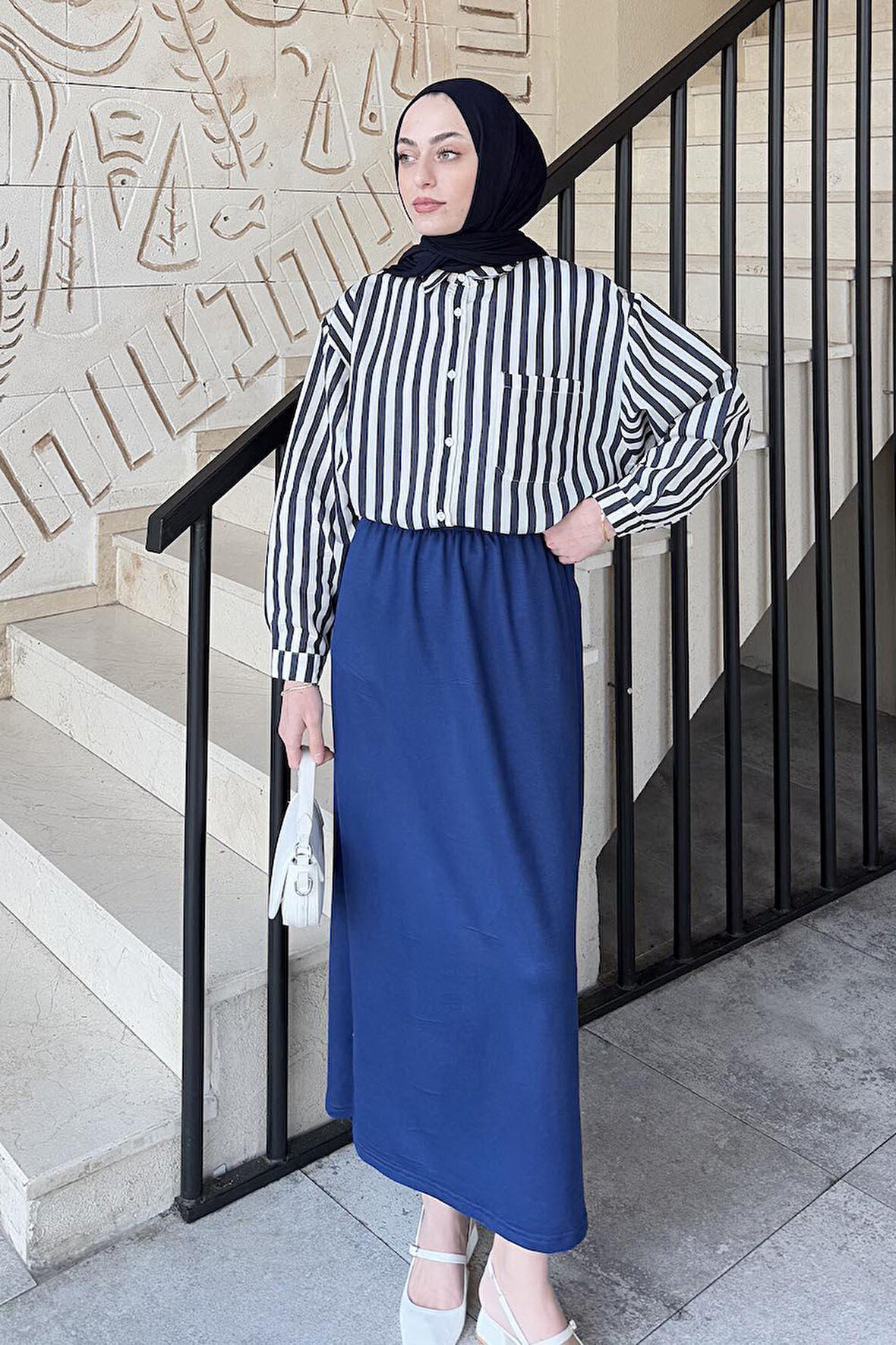Lena Oversize Gömlek Lacivert