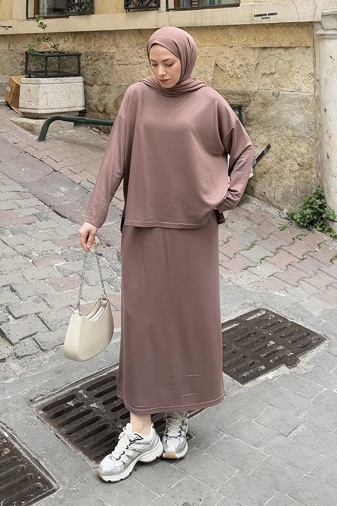 Kristal Etekli Takım Soft Kahve
