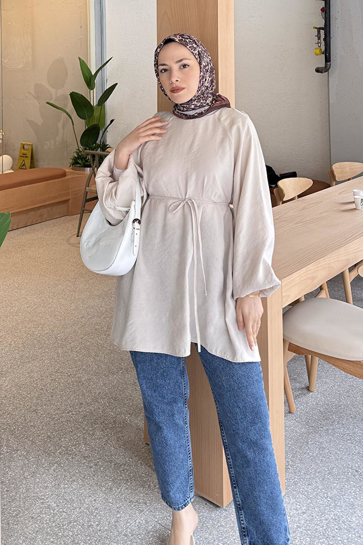 Kuşak Bağlamalı Tunik Taş