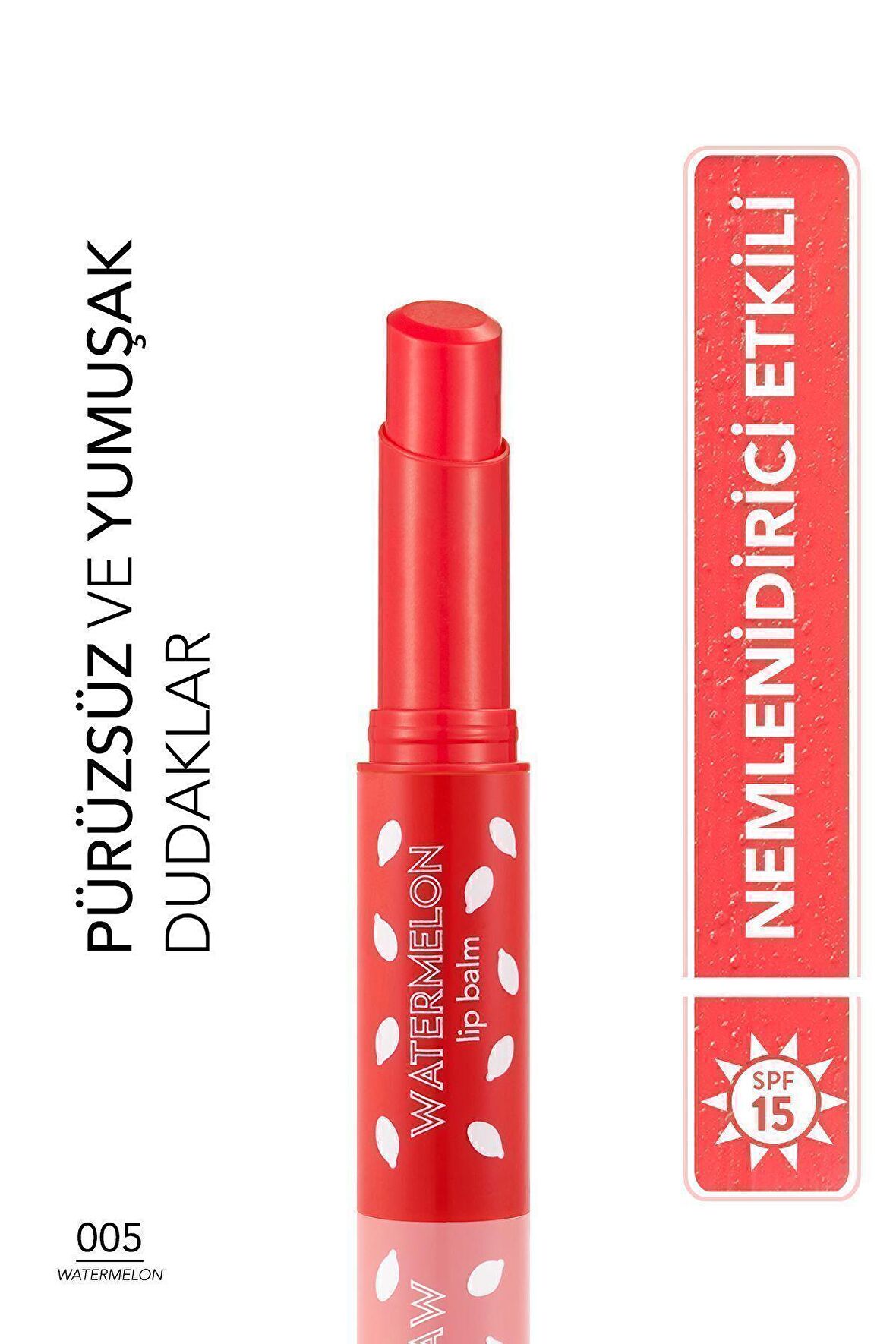 Flormar Shea ve Kakao Yağı İçeren Stik Renkli Dudak Nemlendiricisi - Lip Balm -005 WATERMELON-8690604555406