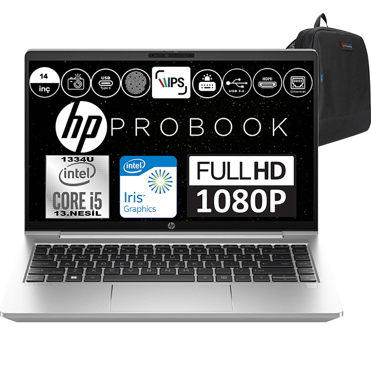 Hp Probook 440 G10 Intel Core I5 1334U 16GB 1tb SSD Intel® Iris® Xᵉ Windows 11 Home 14" Fhd Taşınabilir Bilgisayar 9B9F8EAH07 + Weblegelsin Çanta