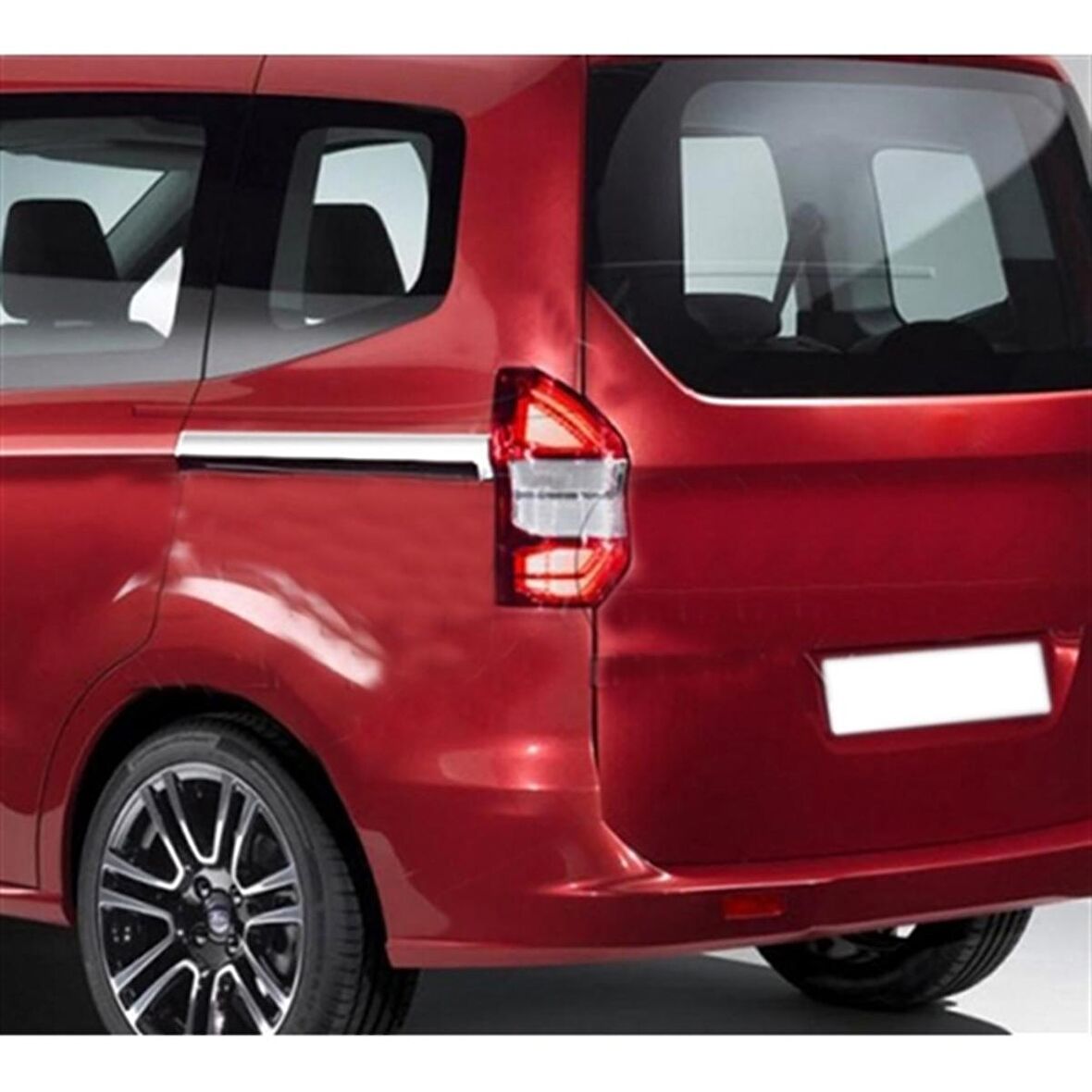 Ford Tourneo Courier Krom Sürgülü Kapı Çıtası 2014 Sonrası 2 Parça Paslanmaz Çelik