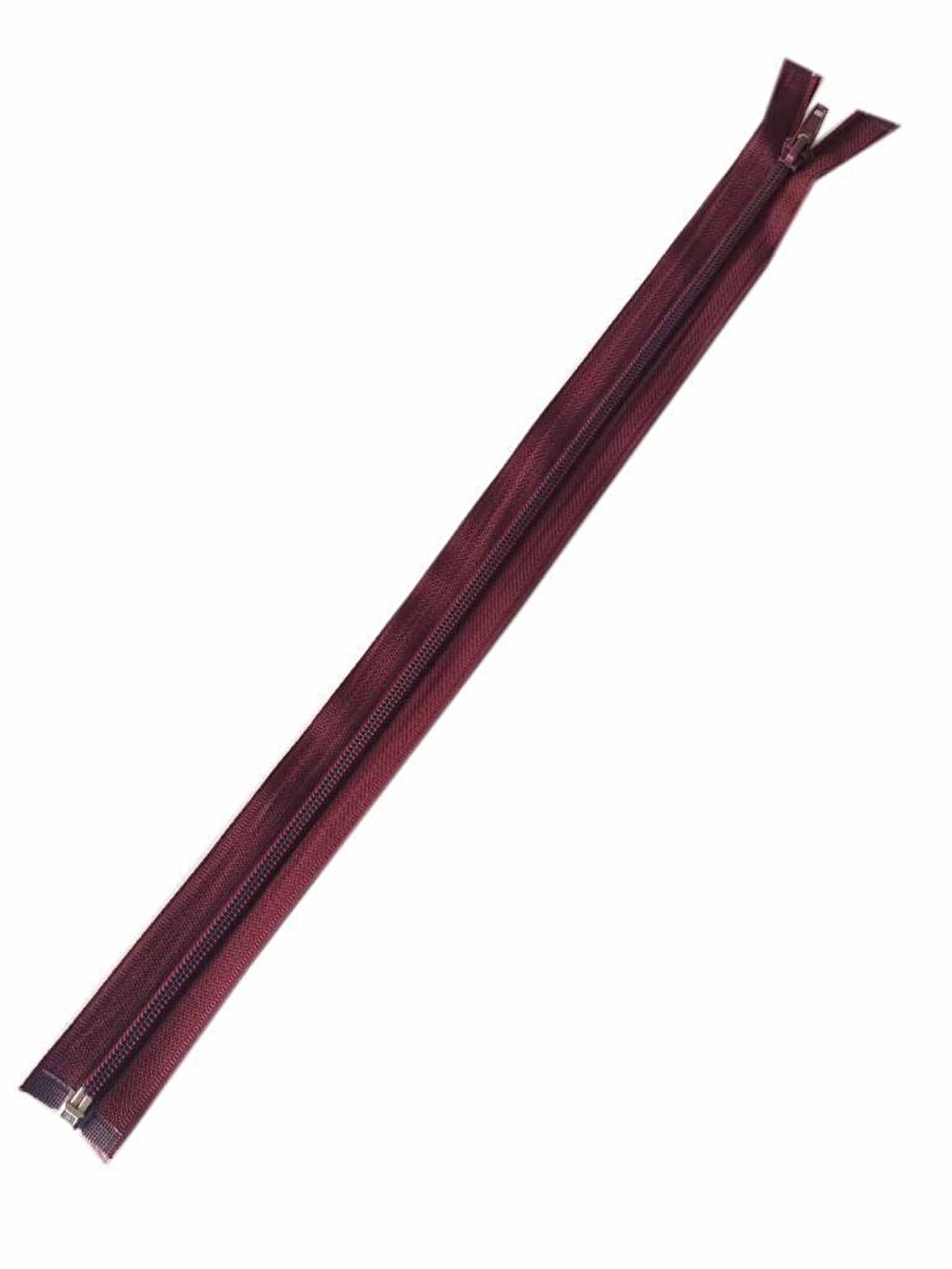 Koyu Bordo Renk 40 Cm Plastik Diş Fermuar FD14