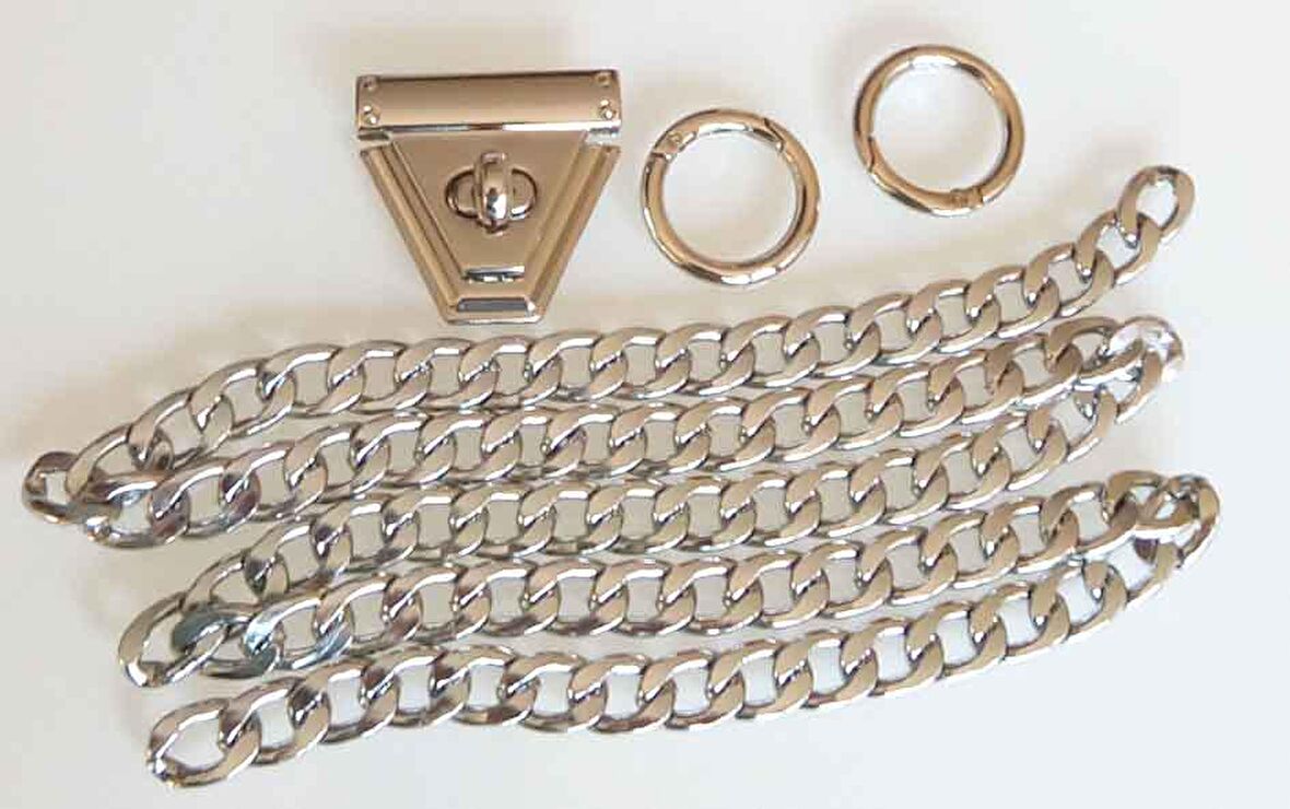 Gümüş renk zincir set