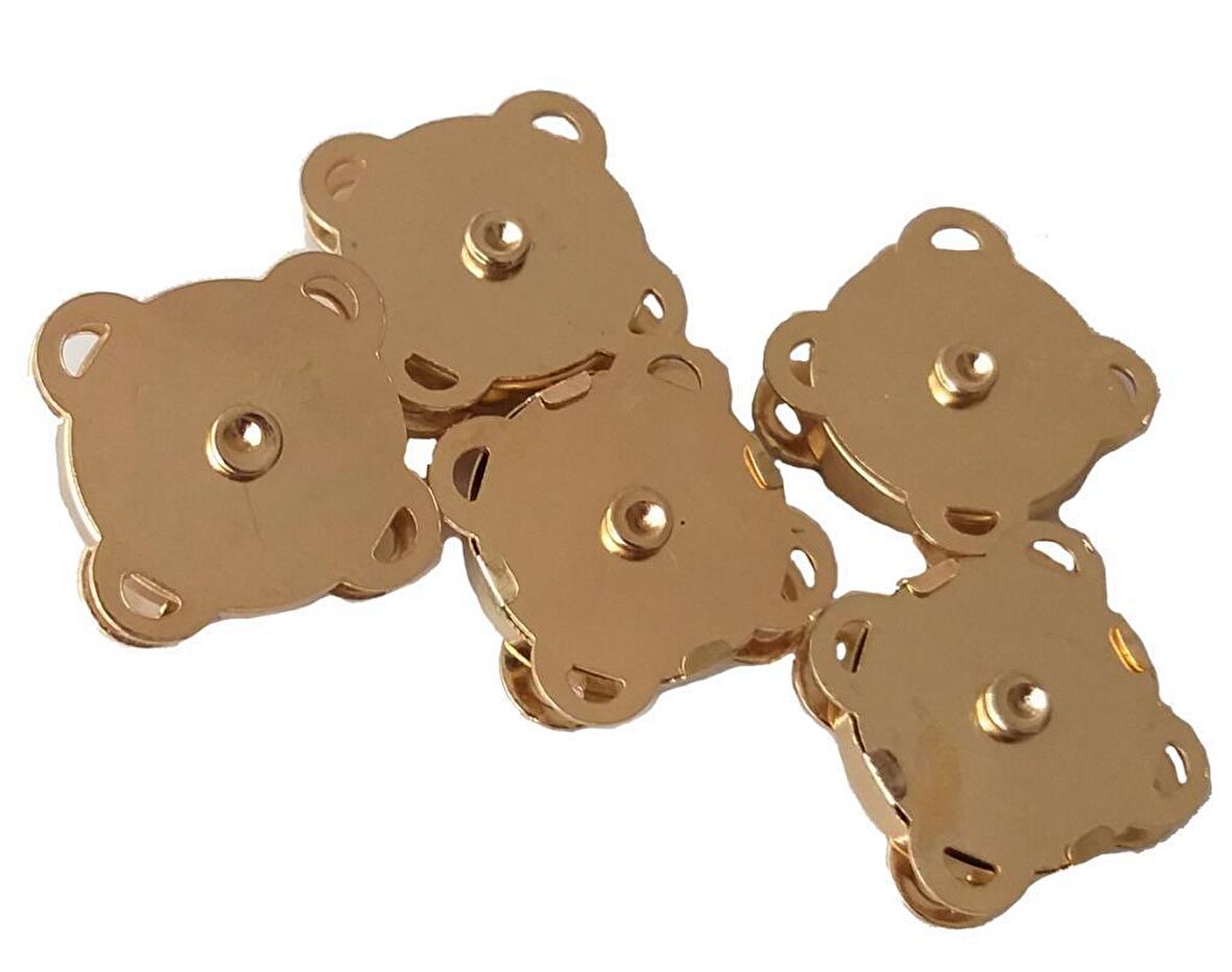 Örgü Çantaya Dikmeli Mıknatıs Light Gold 5li Paket