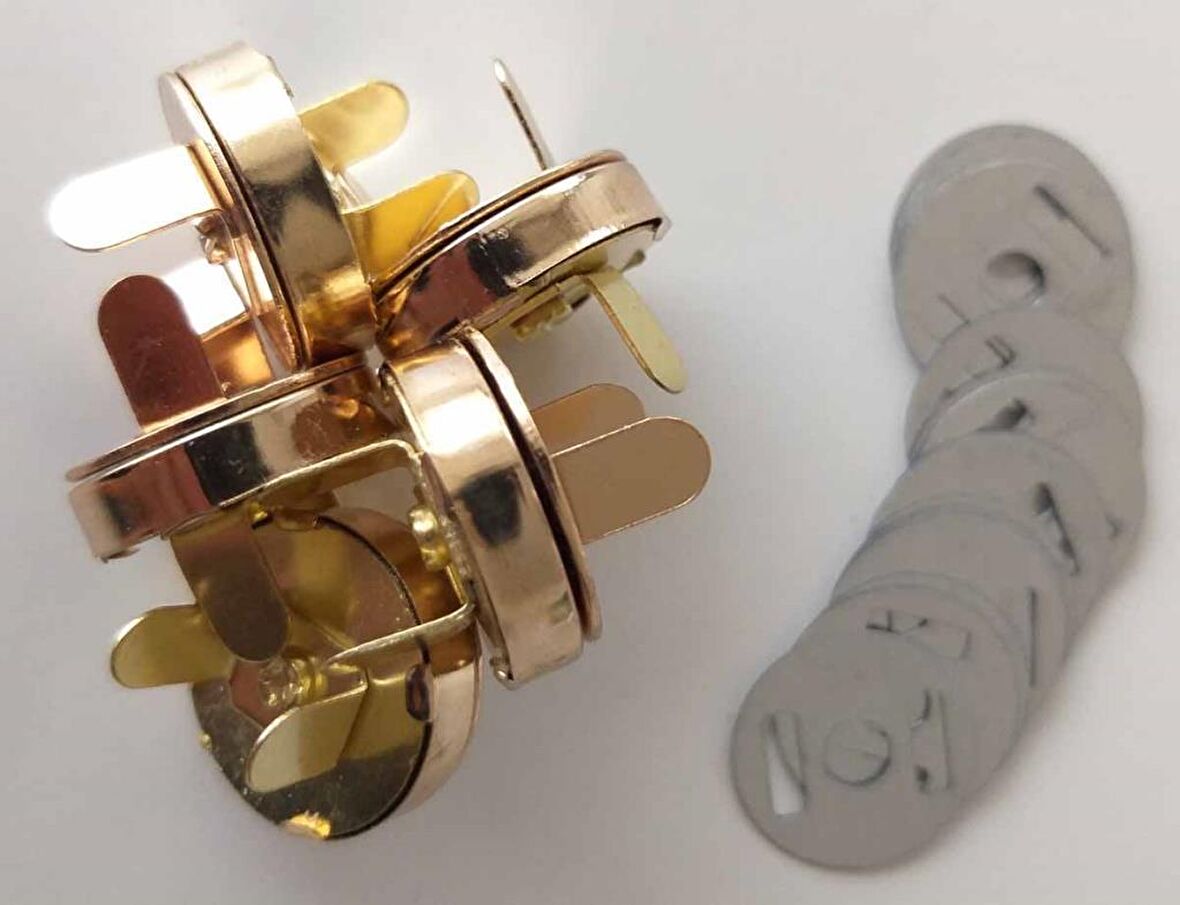 Örgü Çantaya Mıknatıslı Çıtçıt Light Gold 5li Paket