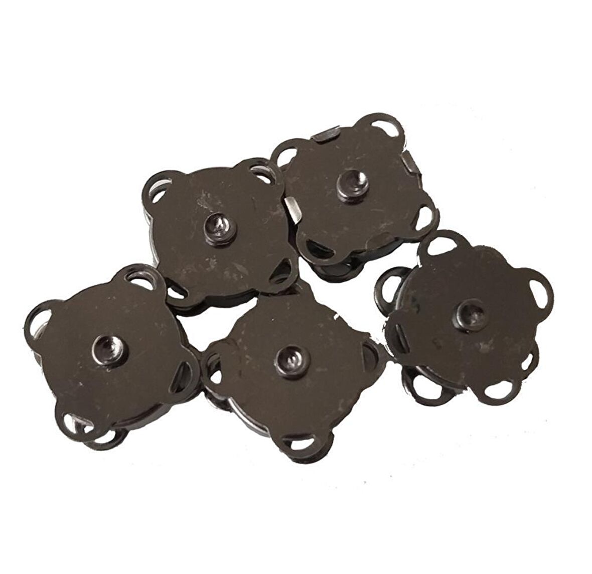 Örgü Çantaya Mini Dikmeli Mıknatıs Füme Renk 5li Paket