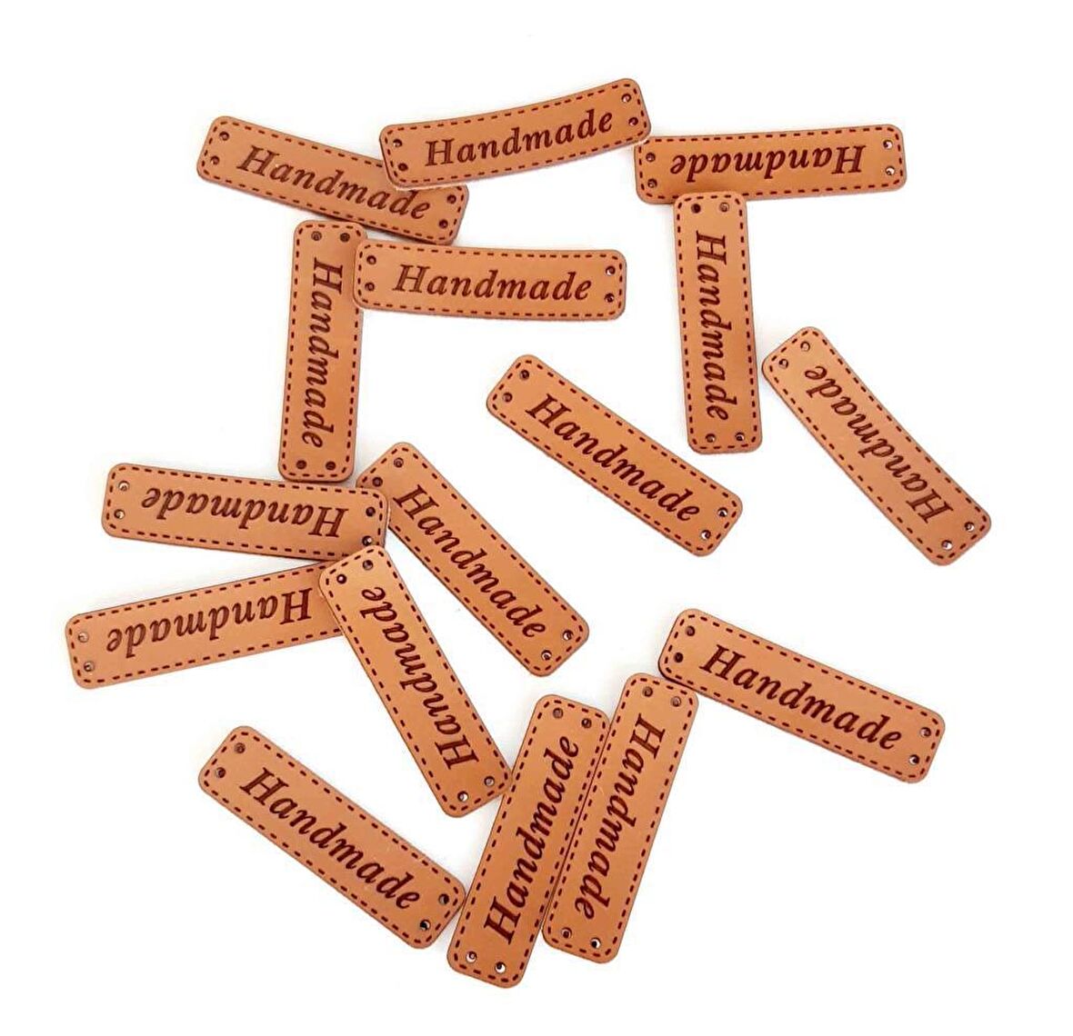 10'lu Suni Deri Klasik Etiket 1x4 cm