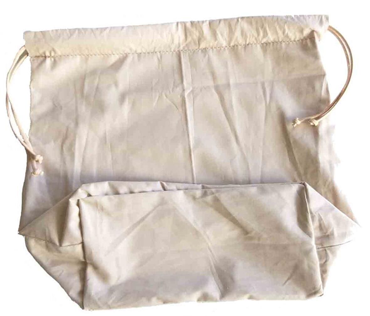 Örgü Çantaya Hazır Astar Tabanlı Büzgülü 22x12cm Bej