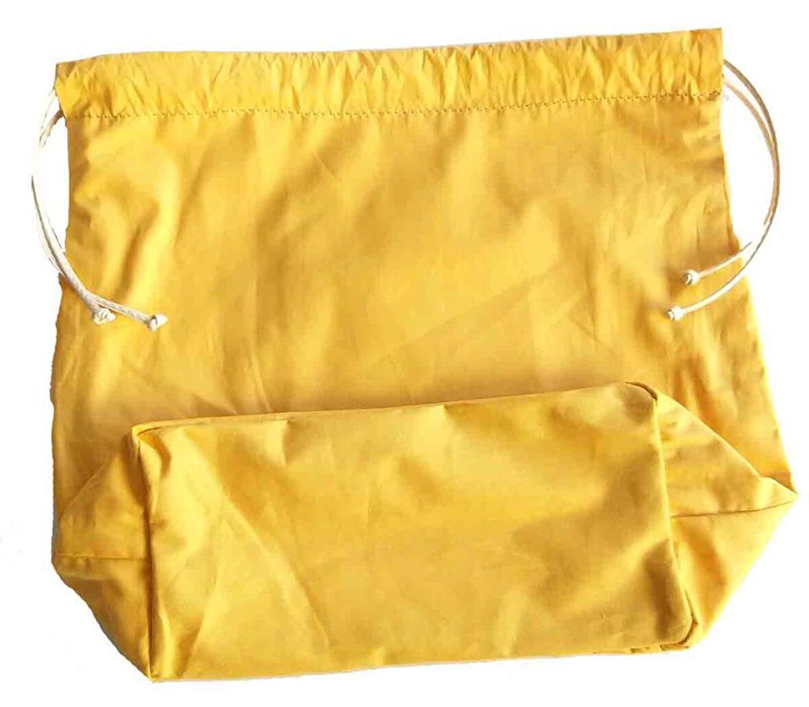 Örgü Çantaya Hazır Astar Tabanlı Büzgülü 22x12cm Hardal