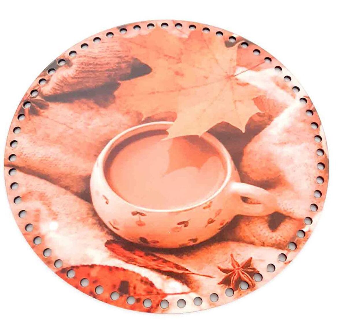 30 Cm Çapında Resimli Ahşap Tepsi Tabanı Yeni NY10