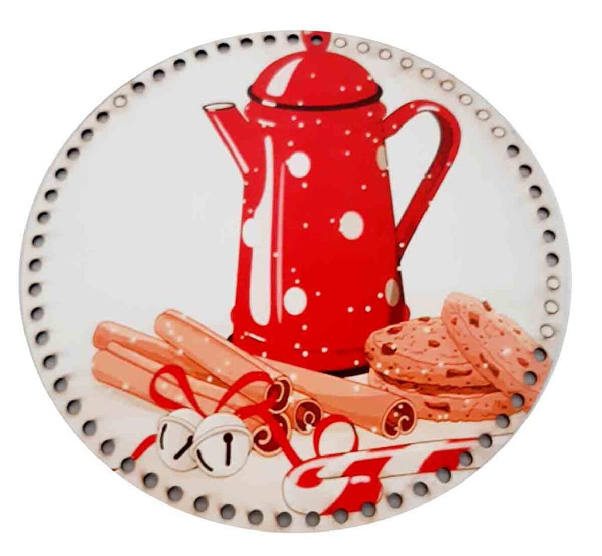 30 Cm Çapında Resimli Ahşap Tepsi Tabanı Yeni NY14