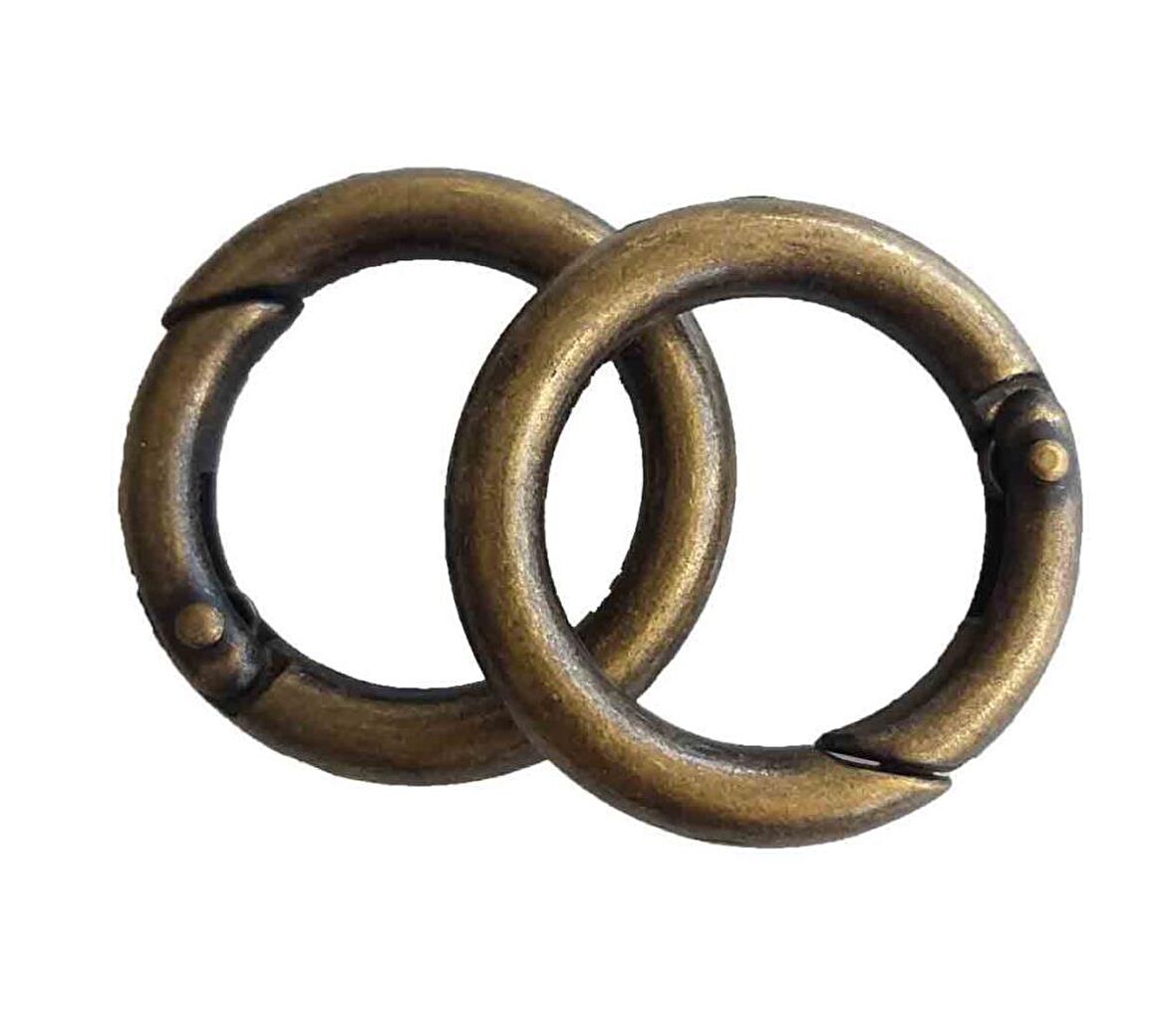 İkili 2.5 cm Antik Renk Yaylı Halka Örgü Çanta İçin