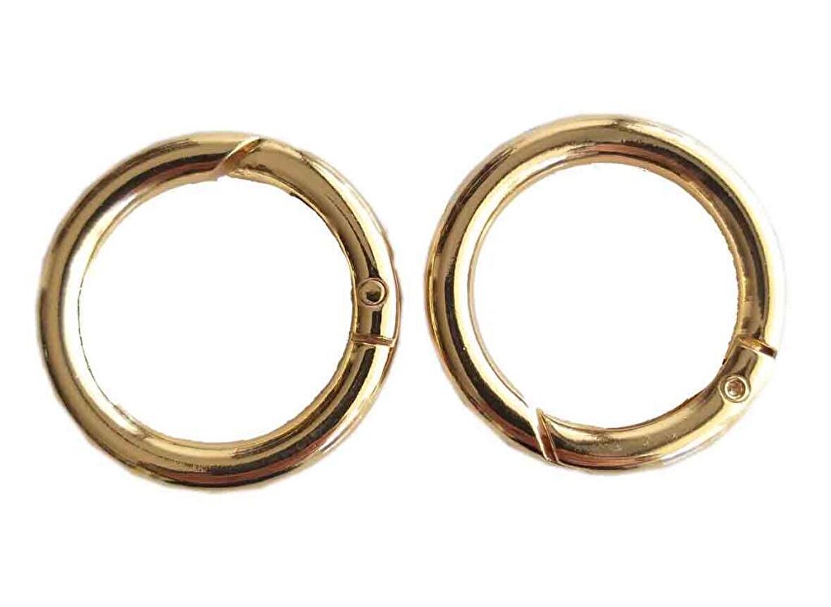 İkili 2.5 cm Light Gold Renk Yaylı Halka Örgü Çanta İçin
