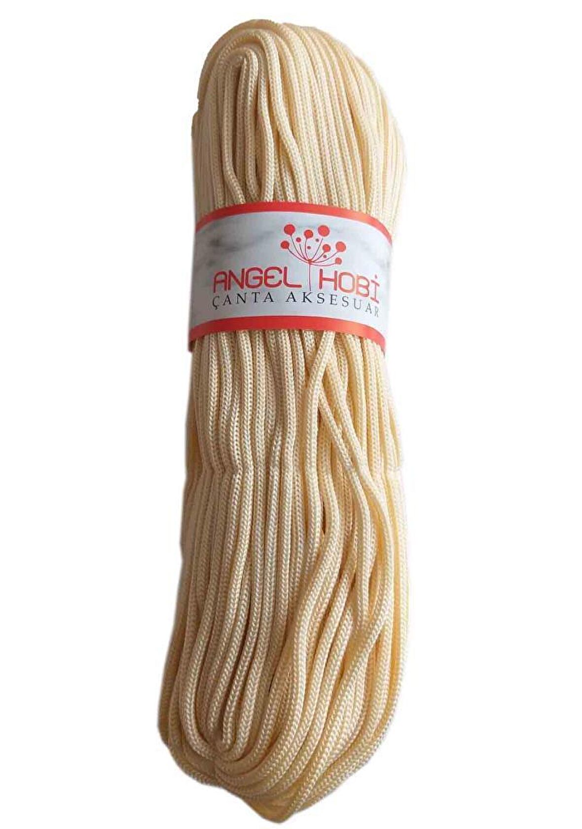 Polyester Rulo Makrome Krem Renk 5mm
