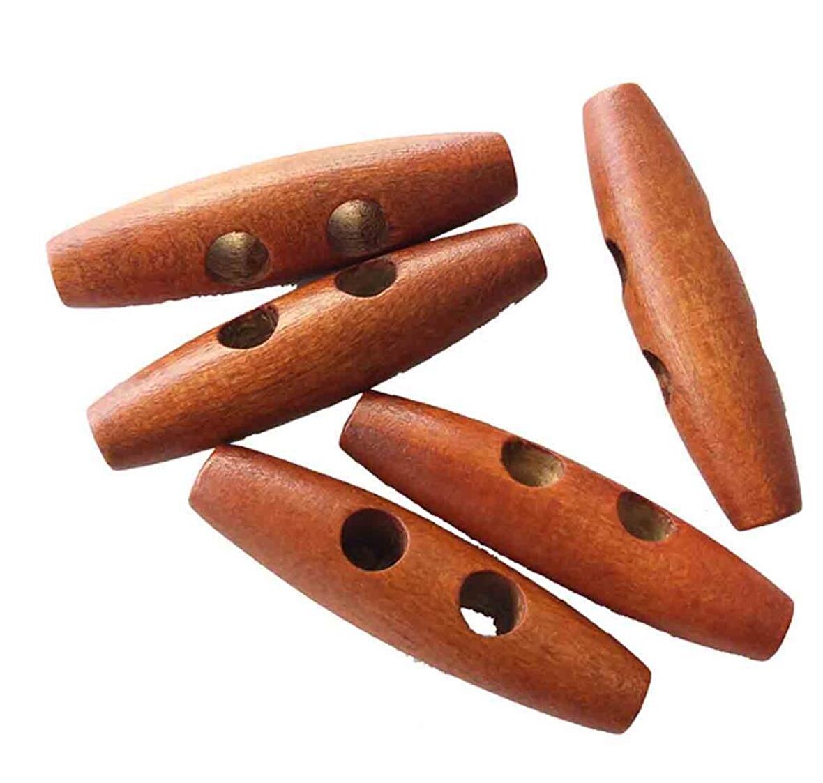 5li Ahşap Çoban Düğme 5 cm Taba