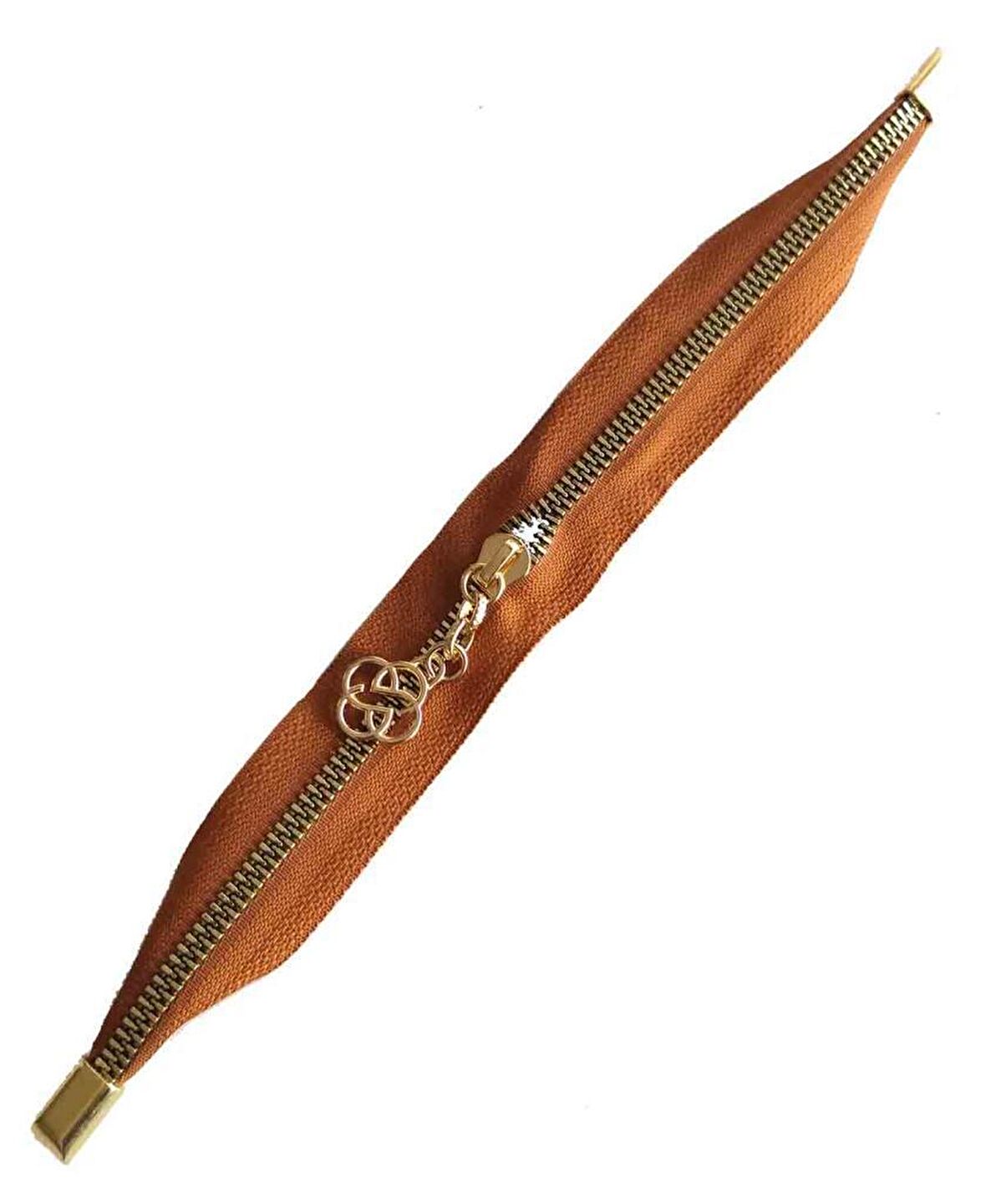 Stoplu Fermuar Light Gold Metal 35 cm