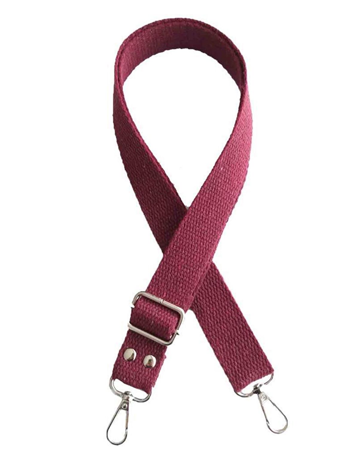 Bordo Pamuklu Kolon Ayarlamalı Çanta Sapı