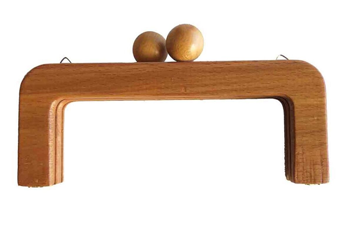 20 cm Tam Ahşap Koyu Renk Çanta Bursu Ahşap Toplu