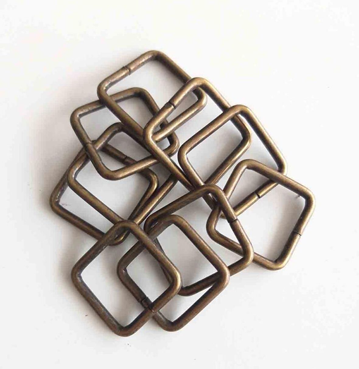 10lu Antik Renk 2 cm Kare Halka