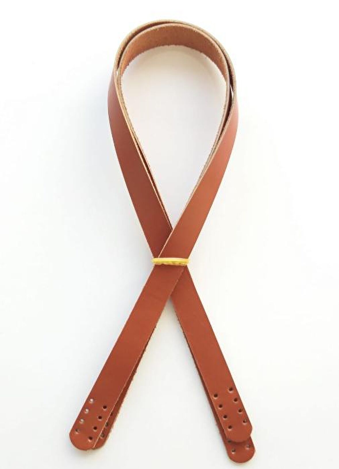 Taba Renk Gerçek Deri 70x2 cm Çift Sap