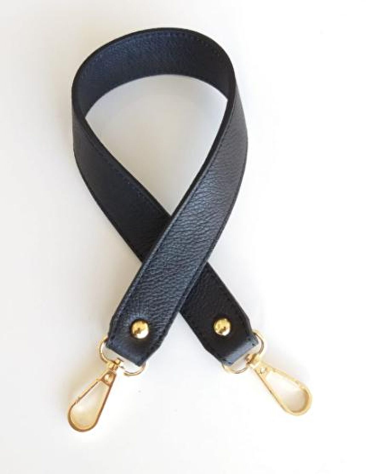 Gerçek deri Çift Kat, dikişli Kısa sap siyah