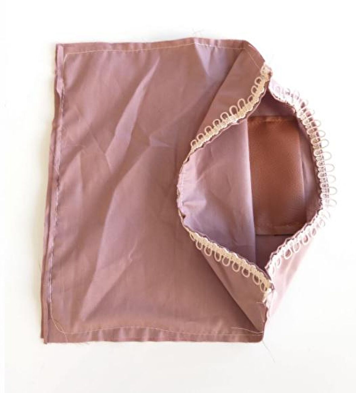 Fermuarsız 28x28 cm dikilmiş astar Gül Kurusu