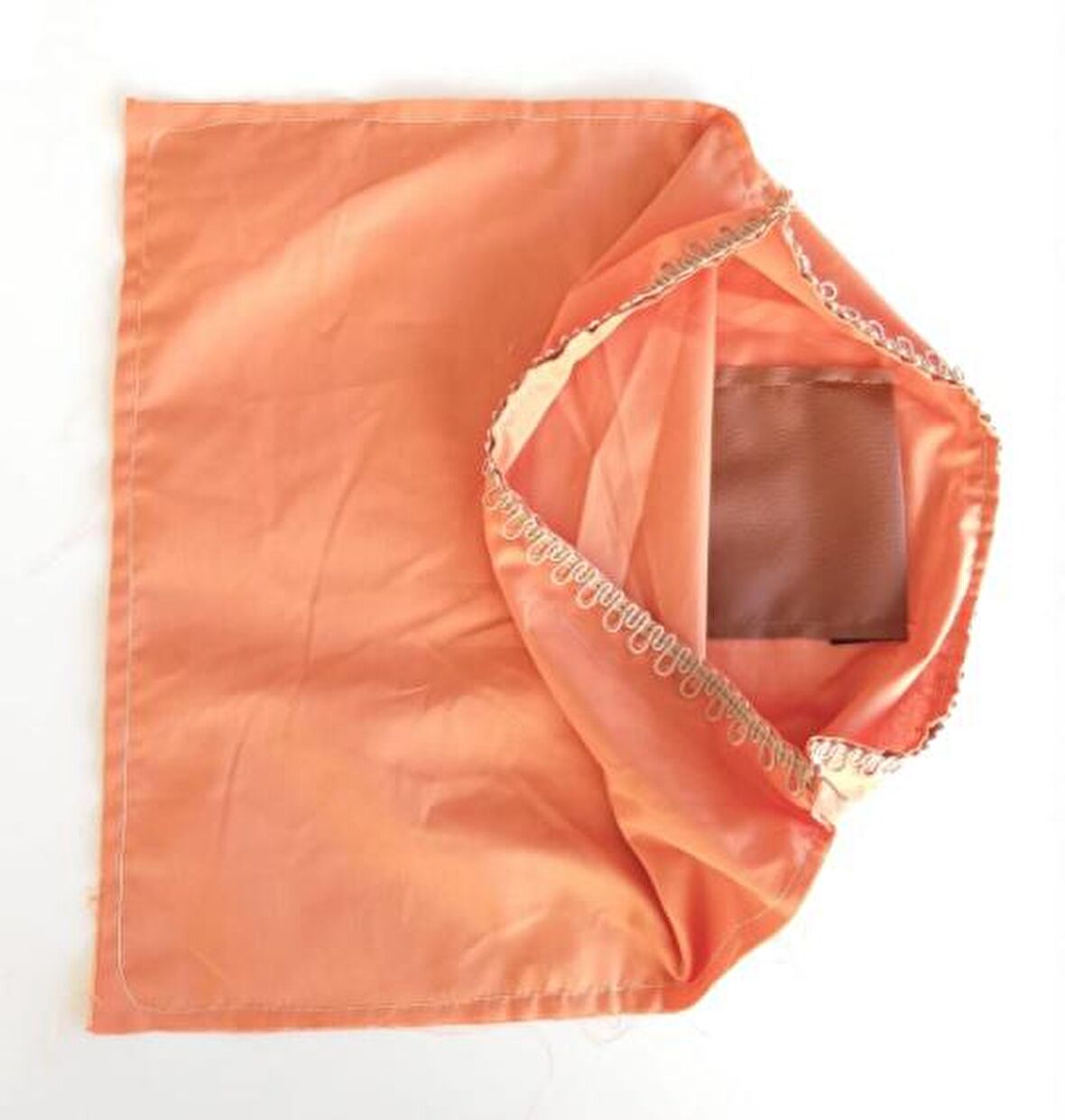 Fermuarsız 38x38 cm dikilmiş astar Taba