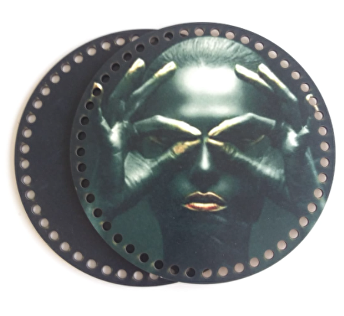 Ahşap 20 Cm Çapında Resimli Plaka Arkalıklı S Serisi No2