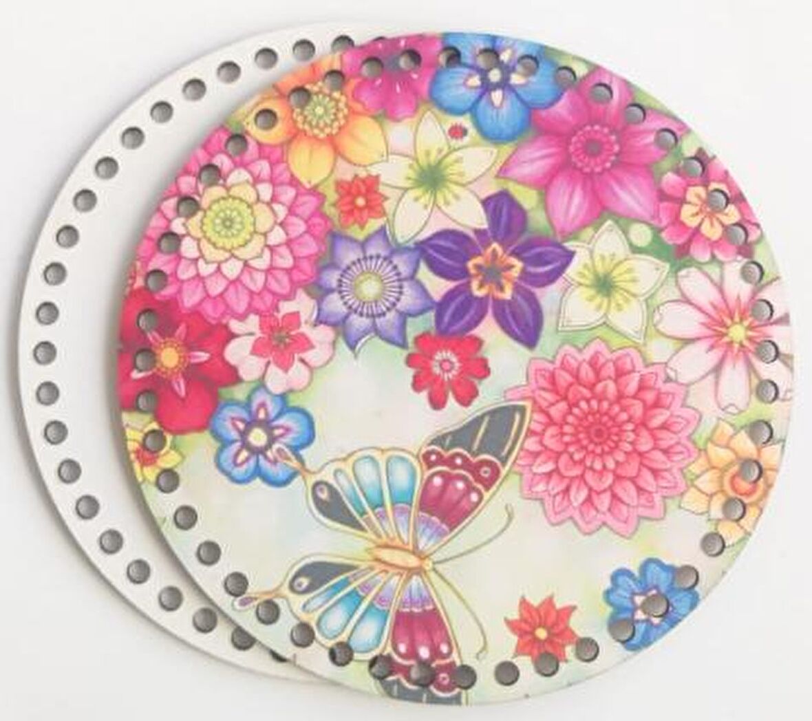 Ahşap 20 Cm Çapında Resimli Plaka Arkalıklı B Serisi No12