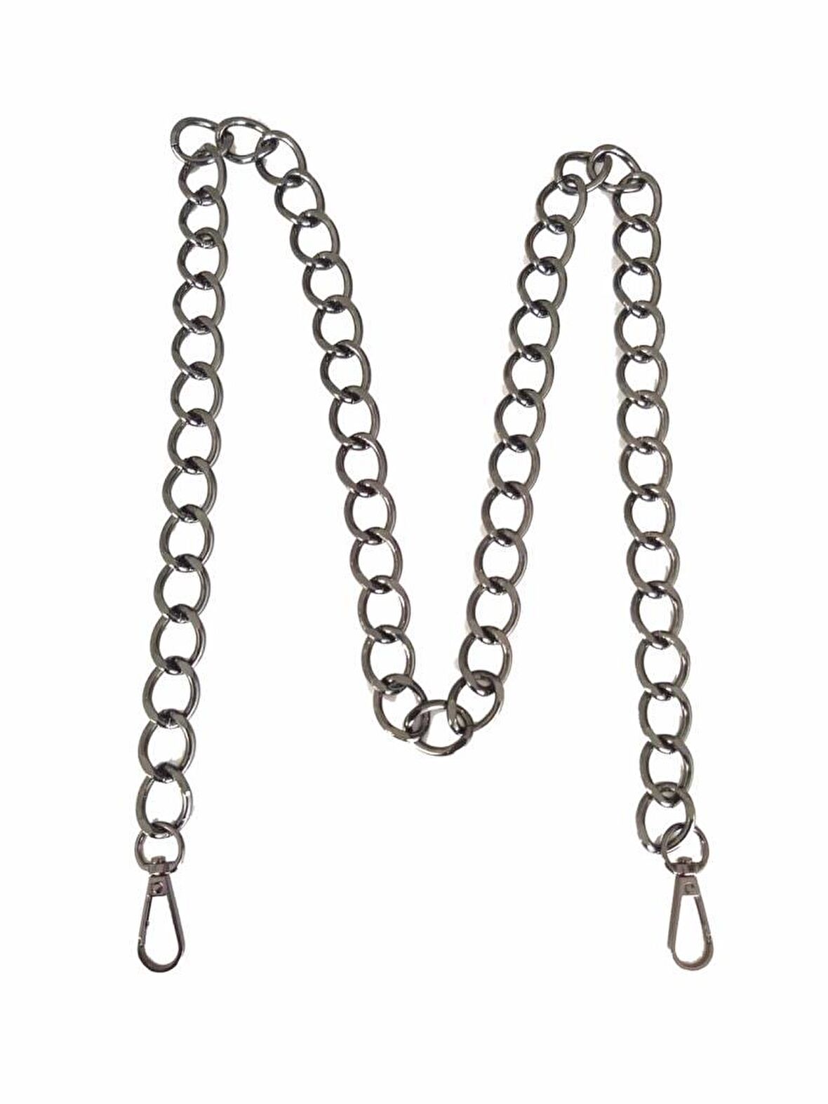 Füme Renk Geniş Çanta Zinciri, Kancalı