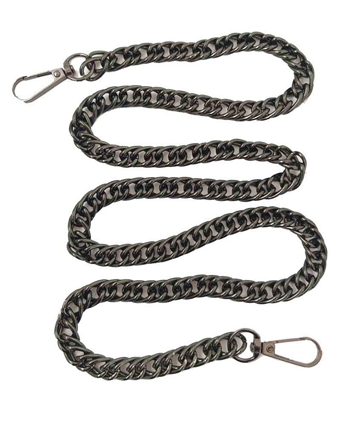  Çift Halkalı Füme Renk Çanta Zinciri Kancalı (120 cm)