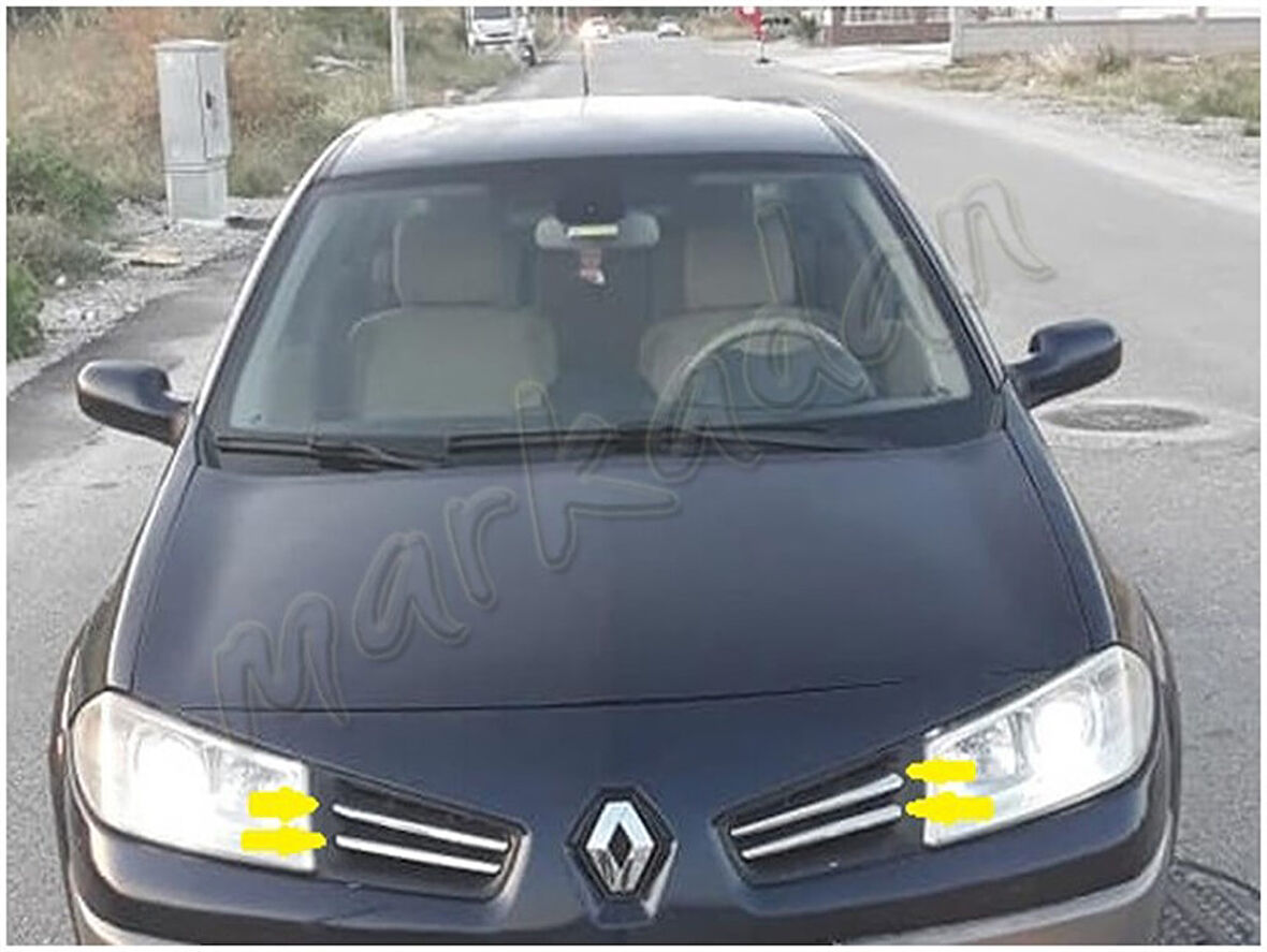 Renault Megane 2 Krom Ön Panjur 2006-2010 4 Parça Paslanmaz Çelik