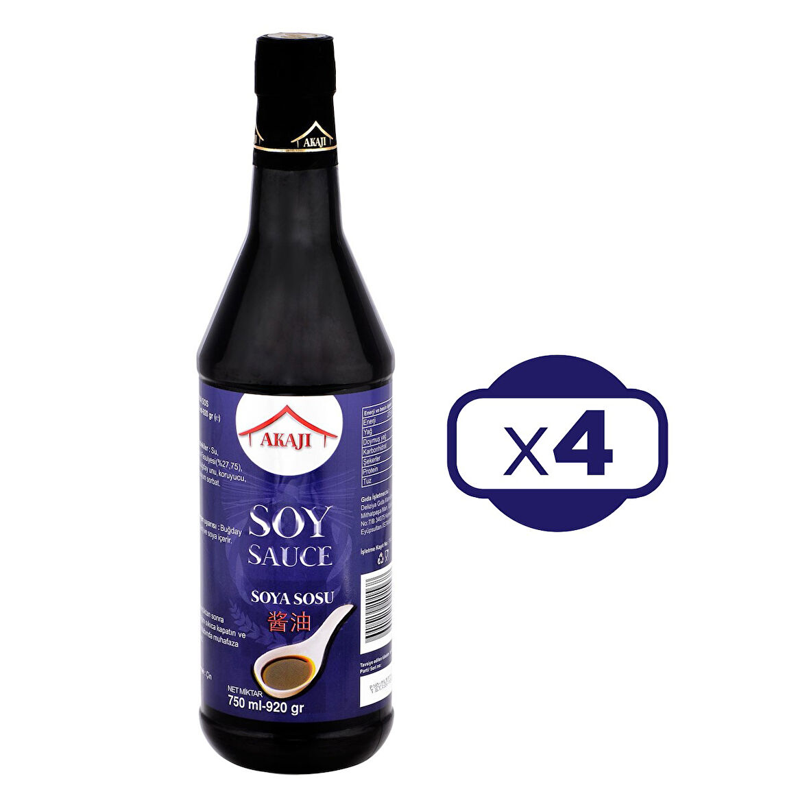 Akaji Soya Sosu 750 ml x 4 Adet