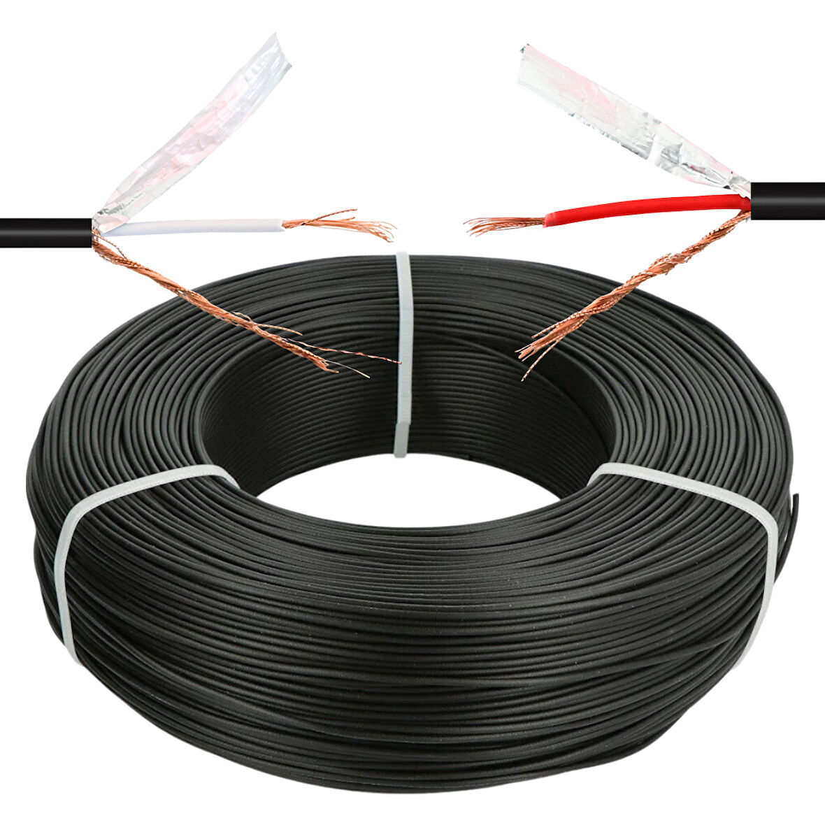 MagicVoice AV808 0.20Mm Kesit Bitişik ve Blendajlı İkili 100 Metre Kalın Walkman Mikrofon Ses Kablosu