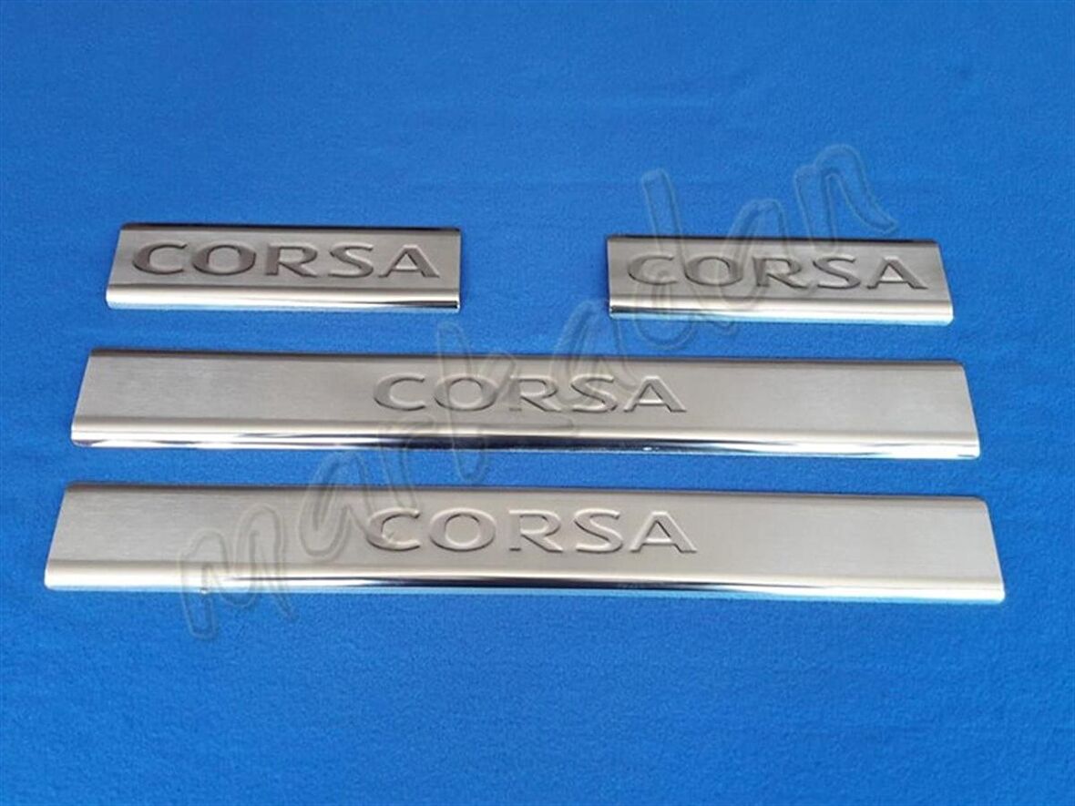 Opel Corsa D Krom Kapı Eşiği 2006-2015 4 Parça Paslanmaz Çelik