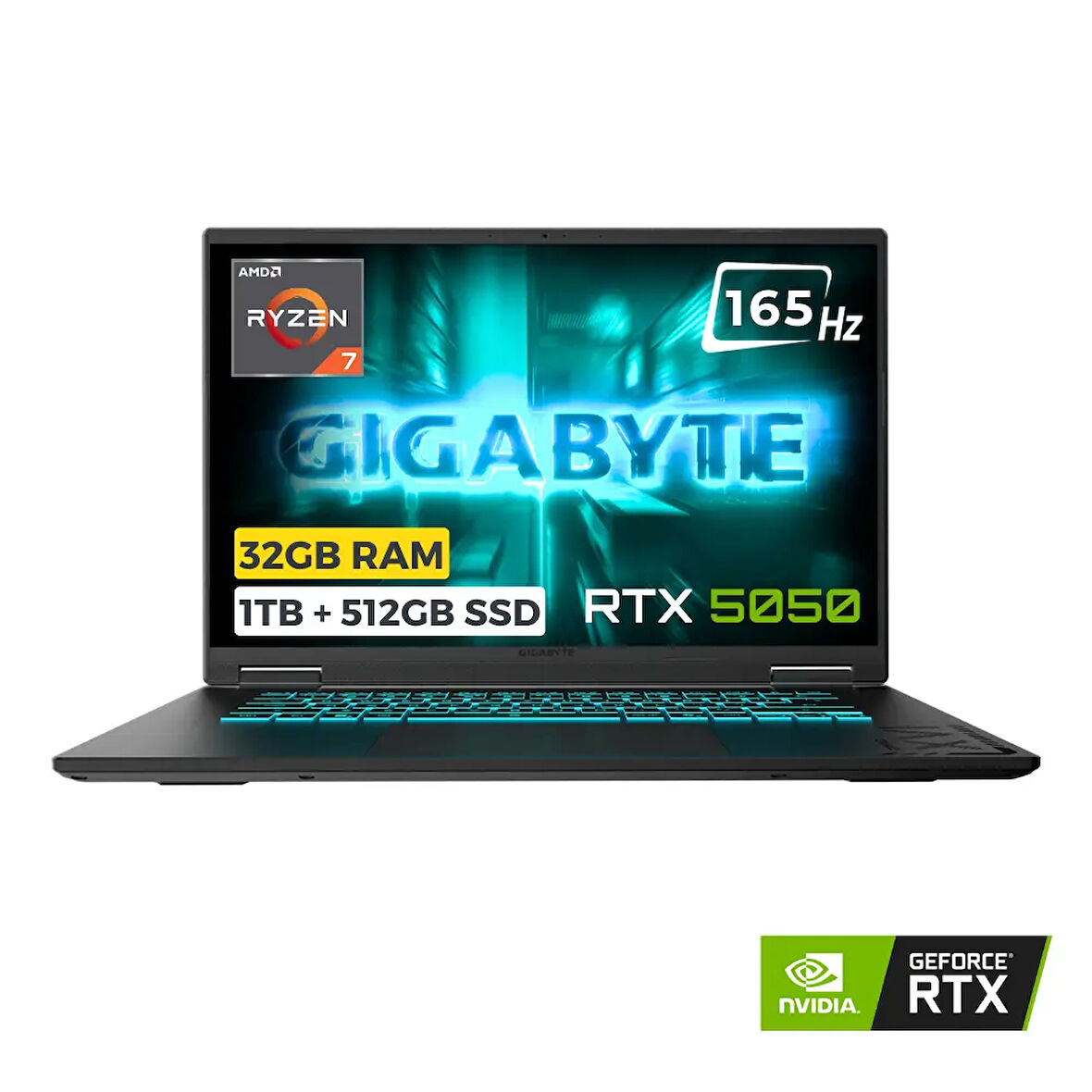 Gigabyte Gaming A16 3TH Ryzen 7 260 32GB 1TB + 512GB SSD 8GB RTX5050 85W 16 FHD+ 165Hz FreeDOS
