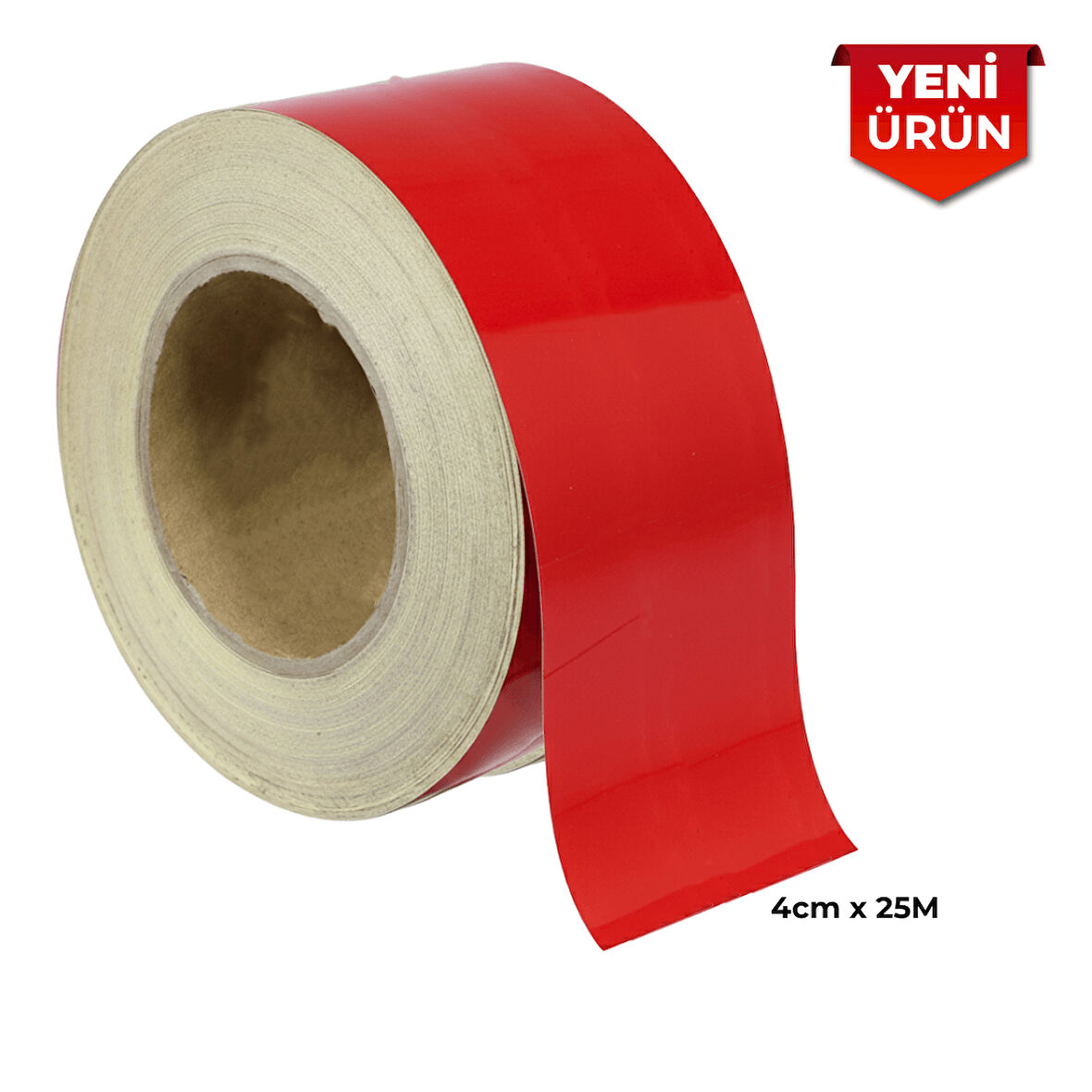 Reflektif Fosforlu Şerit Bant, Düz Reflekte İkaz Bandı 4cm x 25M