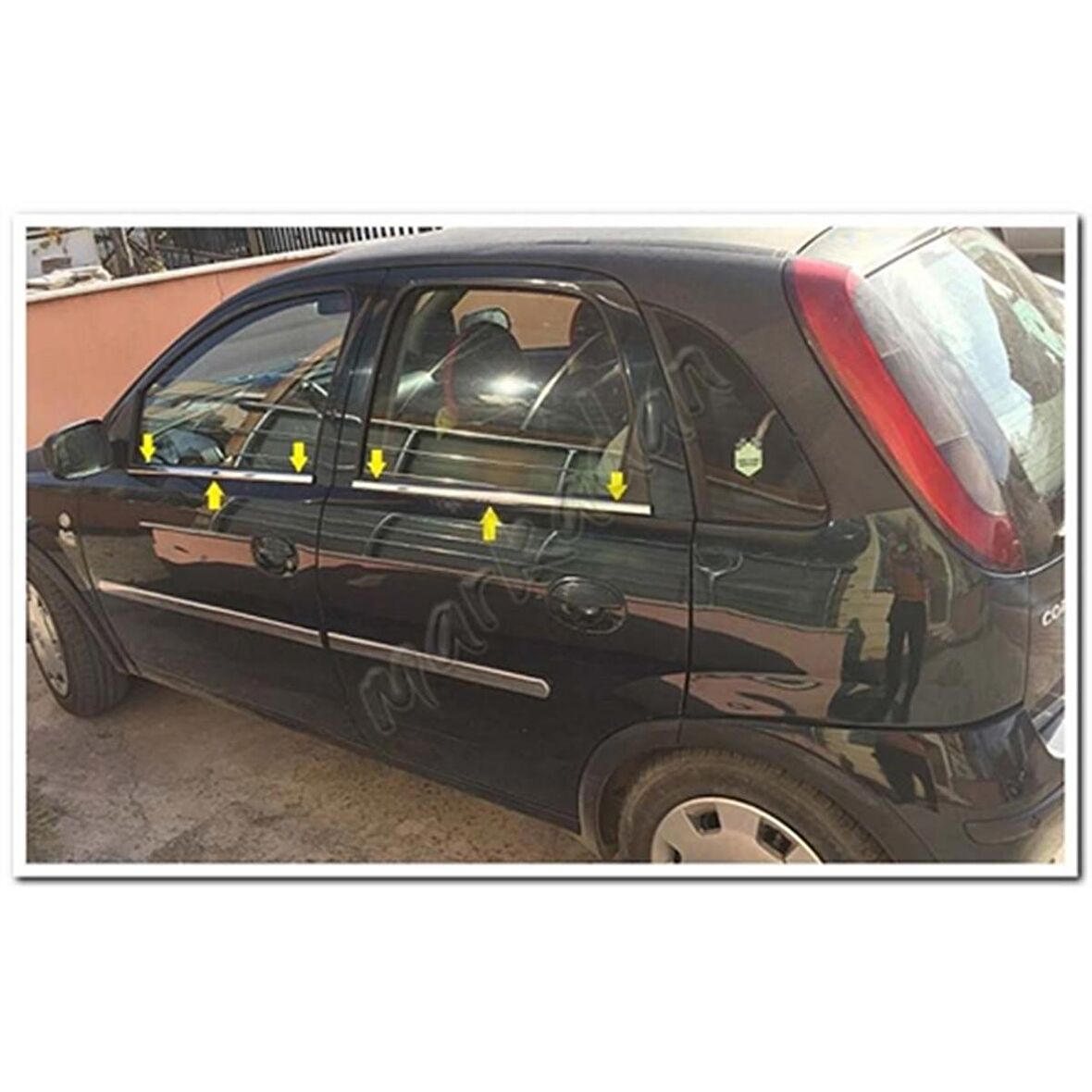 Opel Corsa C Krom Cam Çıtası 2000-2006 4 Parça Paslanmaz Çelik