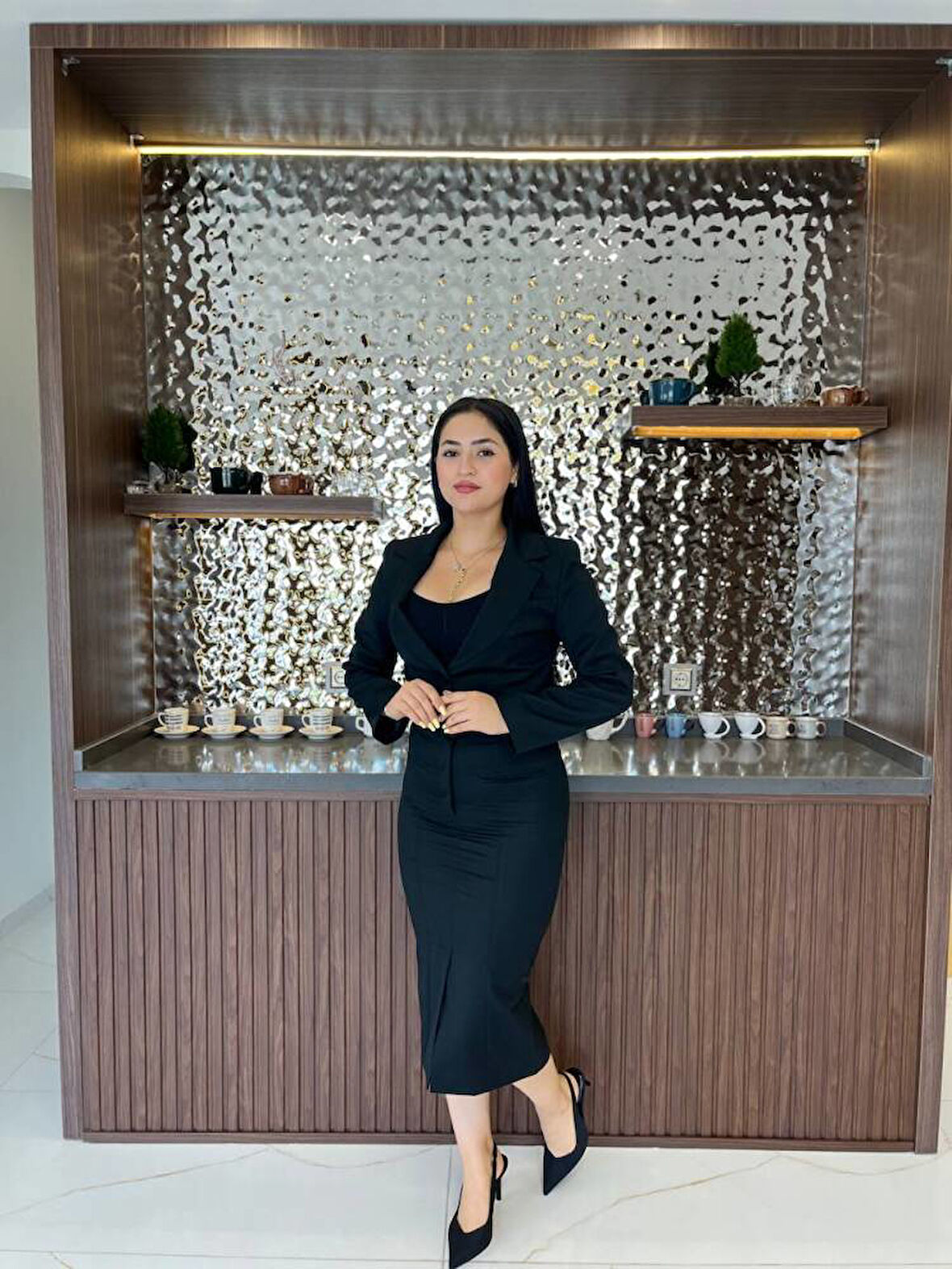 Crop Ceket Cep Detaylı Etek Takım  TKM 08008