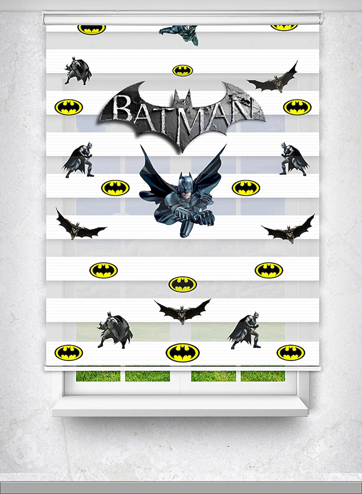 Batman Baskılı Çocuk Odası Perdesi - Dijital Baskılı Zebra Stor Perde