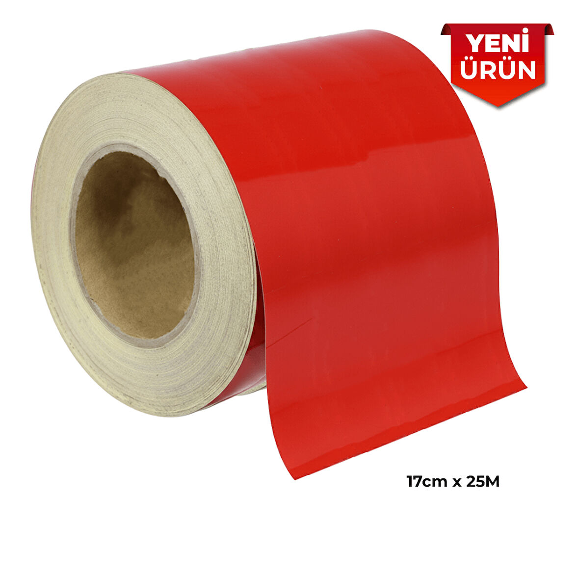 Reflektif Fosforlu Şerit Bant, Düz Reflekte İkaz Bandı 17cm x 25M