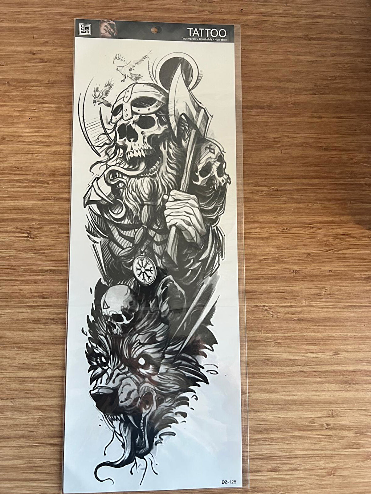 Baltalı 1 Hafta Kalıcı Tam Kol Bacak Yapıştırma Geçici Dövme 46 CM