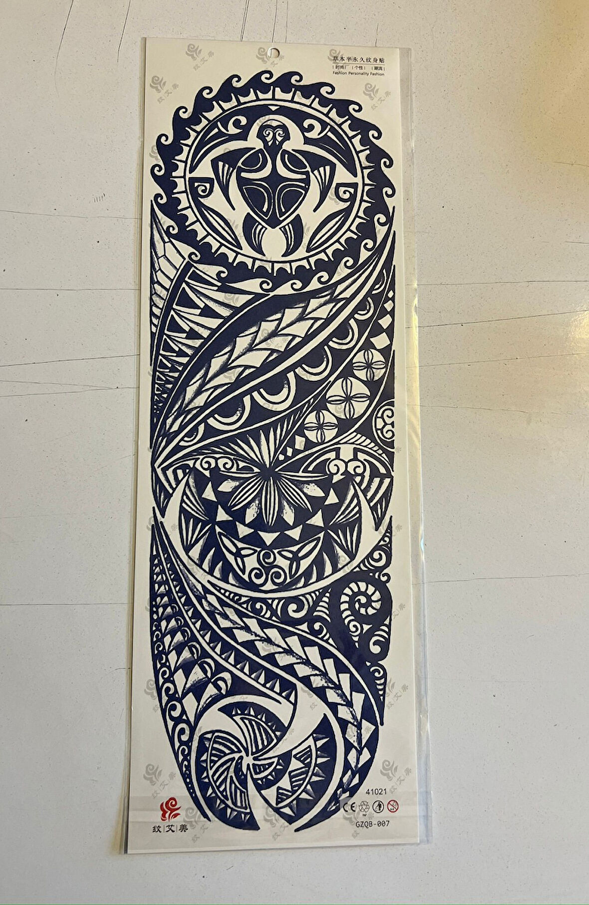 Tribal 3 Hafta Kalıcı Tam Kol Bacak Kaplama Yapıştırma Geçici Dövme 46 CM